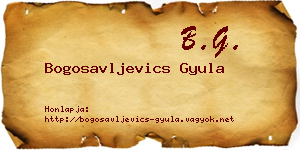 Bogosavljevics Gyula névjegykártya